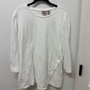 Chico's Cream Button-Accent Tunic
